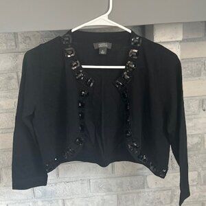 Women's 3/4 Sleeve Shrug, Size S, Black